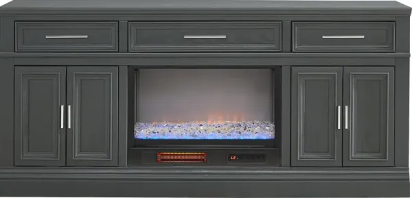 Stephenson Dark Gray 70" Console with Electric Fireplace