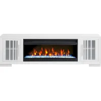 Wyndell Way White 78 in. Console with Electric Fireplace