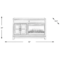 River Terrace Gray 52 in. Console with Electric Fireplace