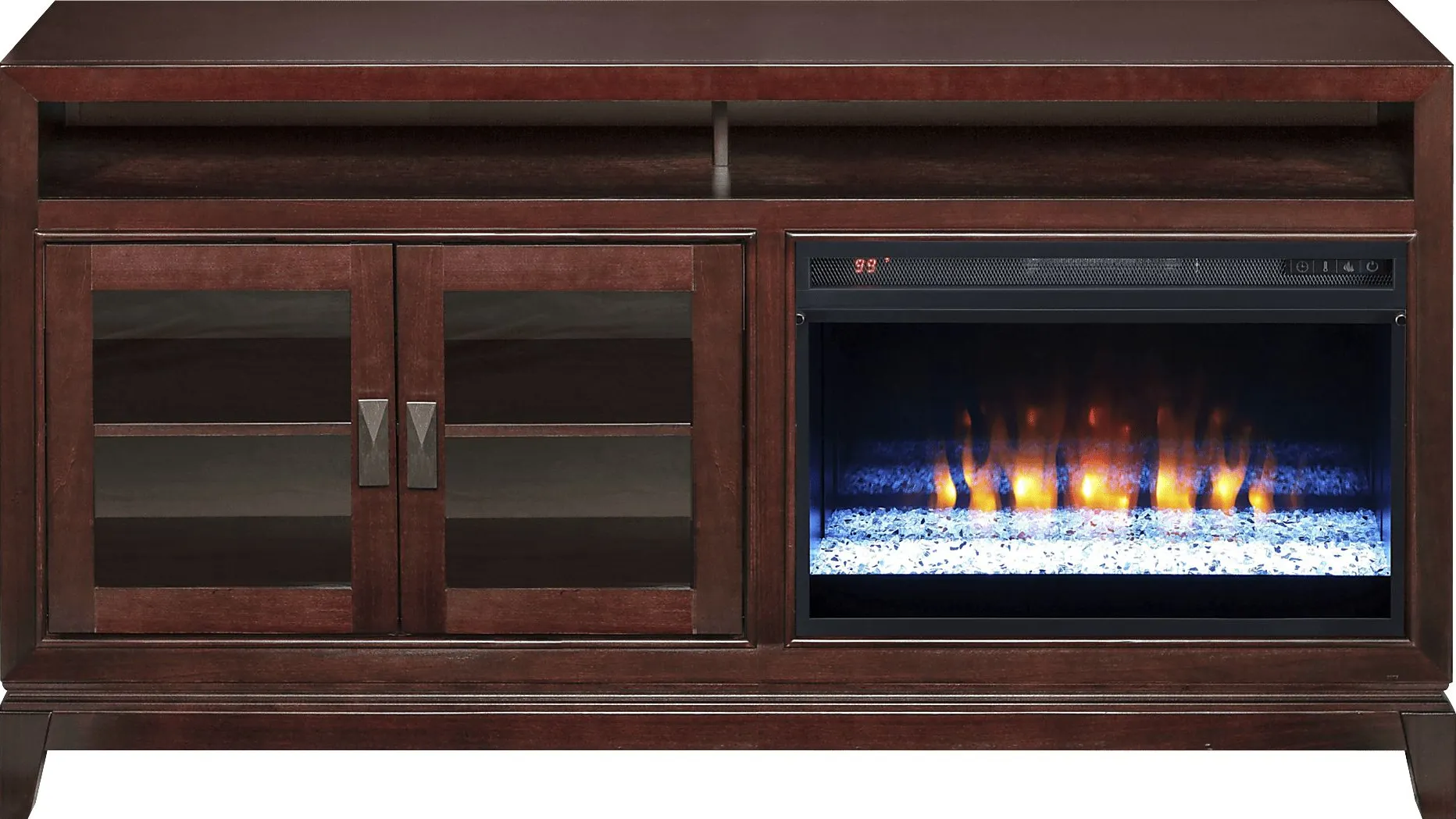 River Terrace Merlot 62 in. Console with Electric Fireplace