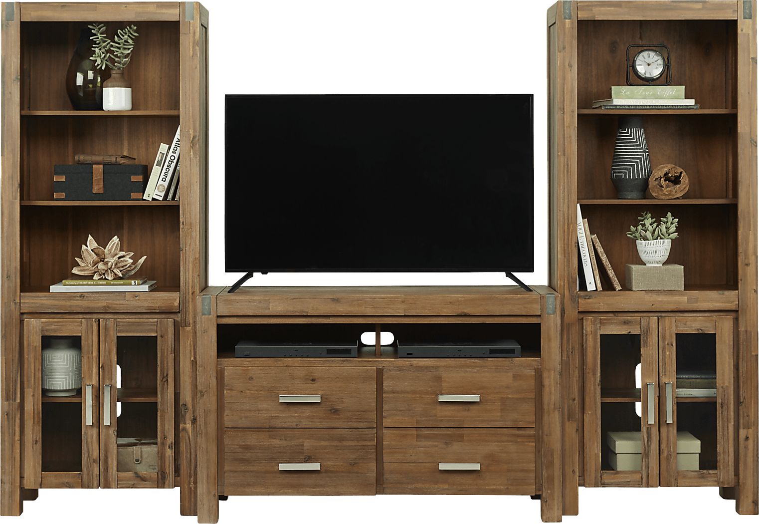 Hidden Springs II Tan 3 Pc Wall Unit with 50 in. Console