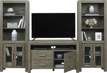 Hidden Springs II Gray 3 Pc Wall Unit with 50 in. Console