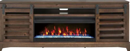 Canoe Creek II Tobacco 88 in. Console with Electric Fireplace