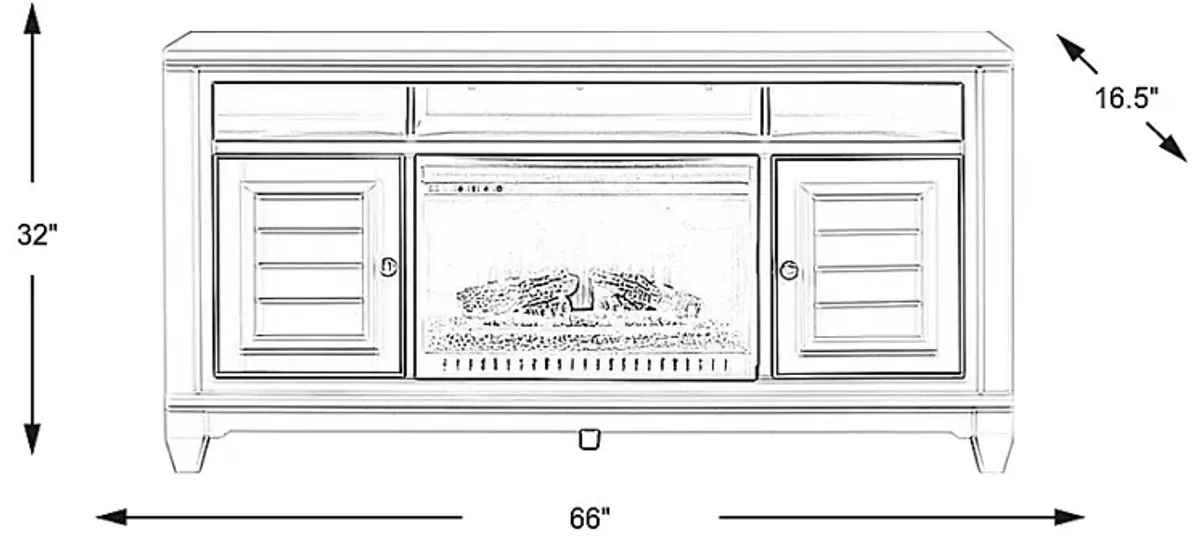 Hilton Head Gray 66 in. Console with Electric Log Fireplace