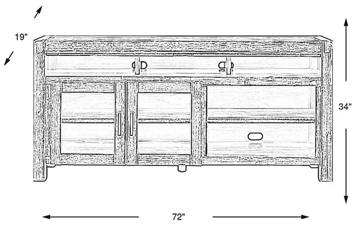 Hidden Springs II Gray 72 in. Console