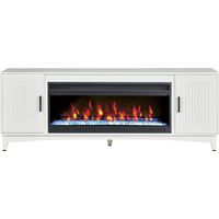 Shanewood II White 74 in. Console with Electric Fireplace