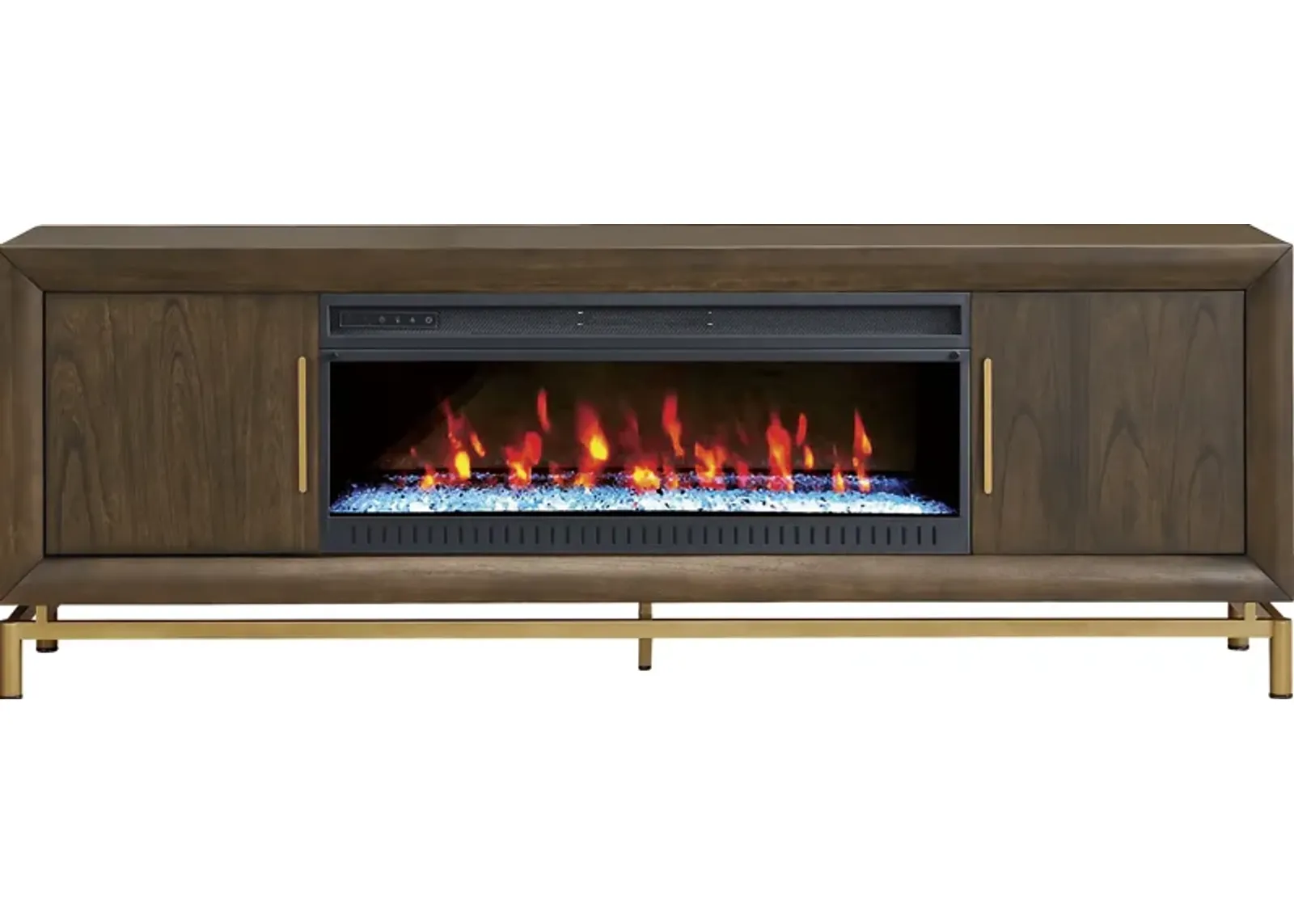 Fontaine Brown 84"" Console with Electric Fireplace