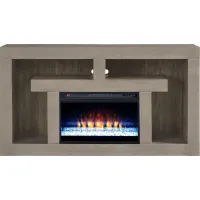 Brookland Park Gray 66 in. Console with Electric Fireplace