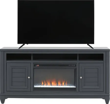 Hilton Head Graphite 66 in. Console with Electric Fireplace