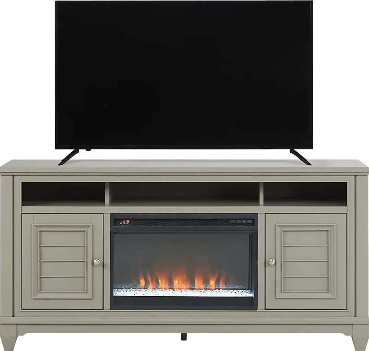 Hilton Head Gray 66 in. Console with Electric Fireplace