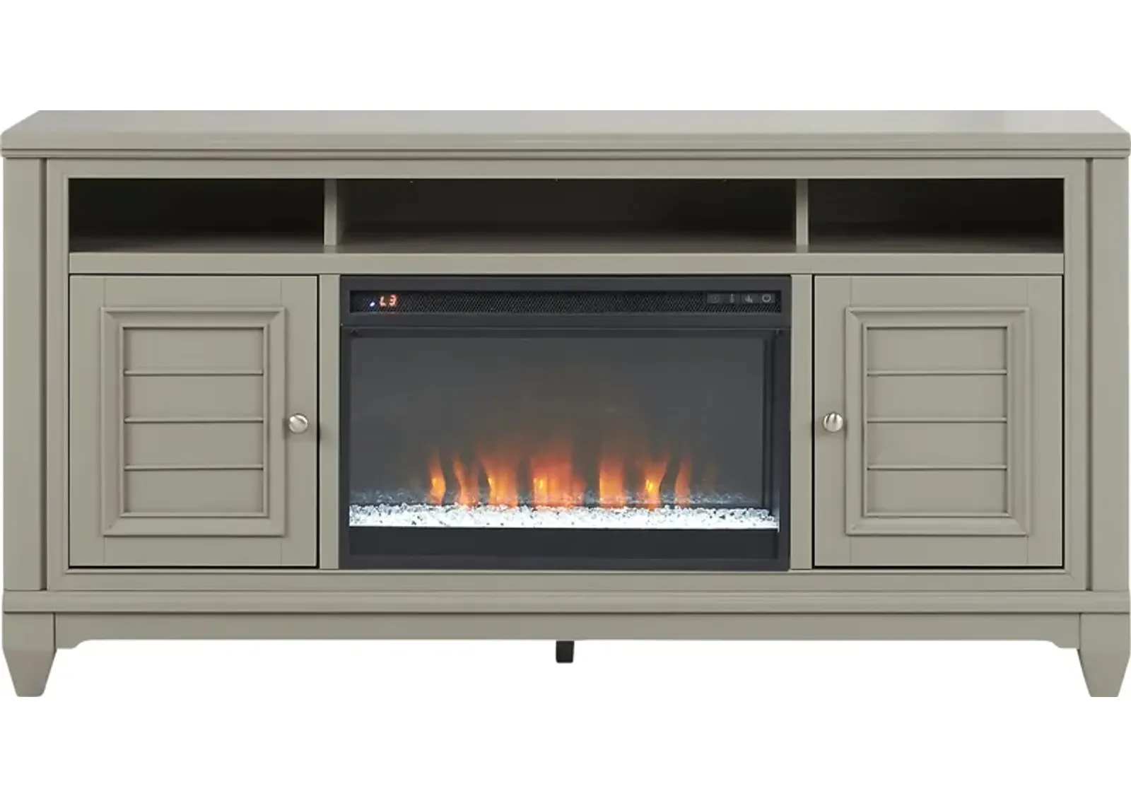 Hilton Head Gray 66 in. Console with Electric Fireplace