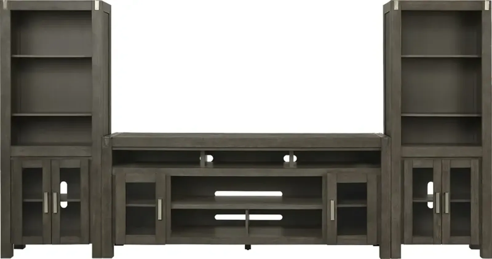 Hidden Springs II Gray 3 Pc Wall Unit with 80 in. Console