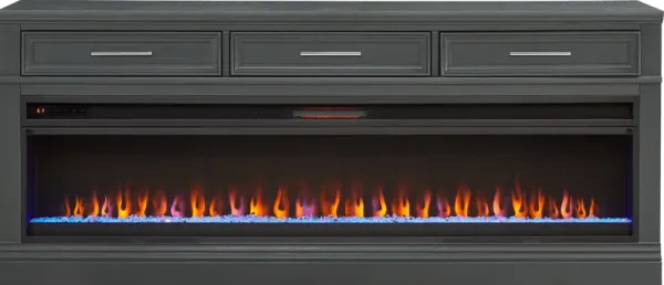 Stephenson Dark Gray 78" Console with Electric Fireplace