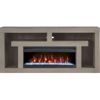 Brookland Park Gray 80 in. Console with Electric Fireplace