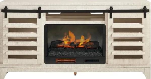 Canoe Creek White 66 in. Console with Electric Fireplace