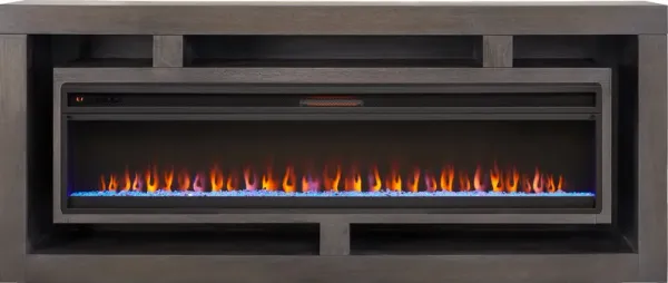 Brookland Park Black 91 in. Console with Electric Fireplace