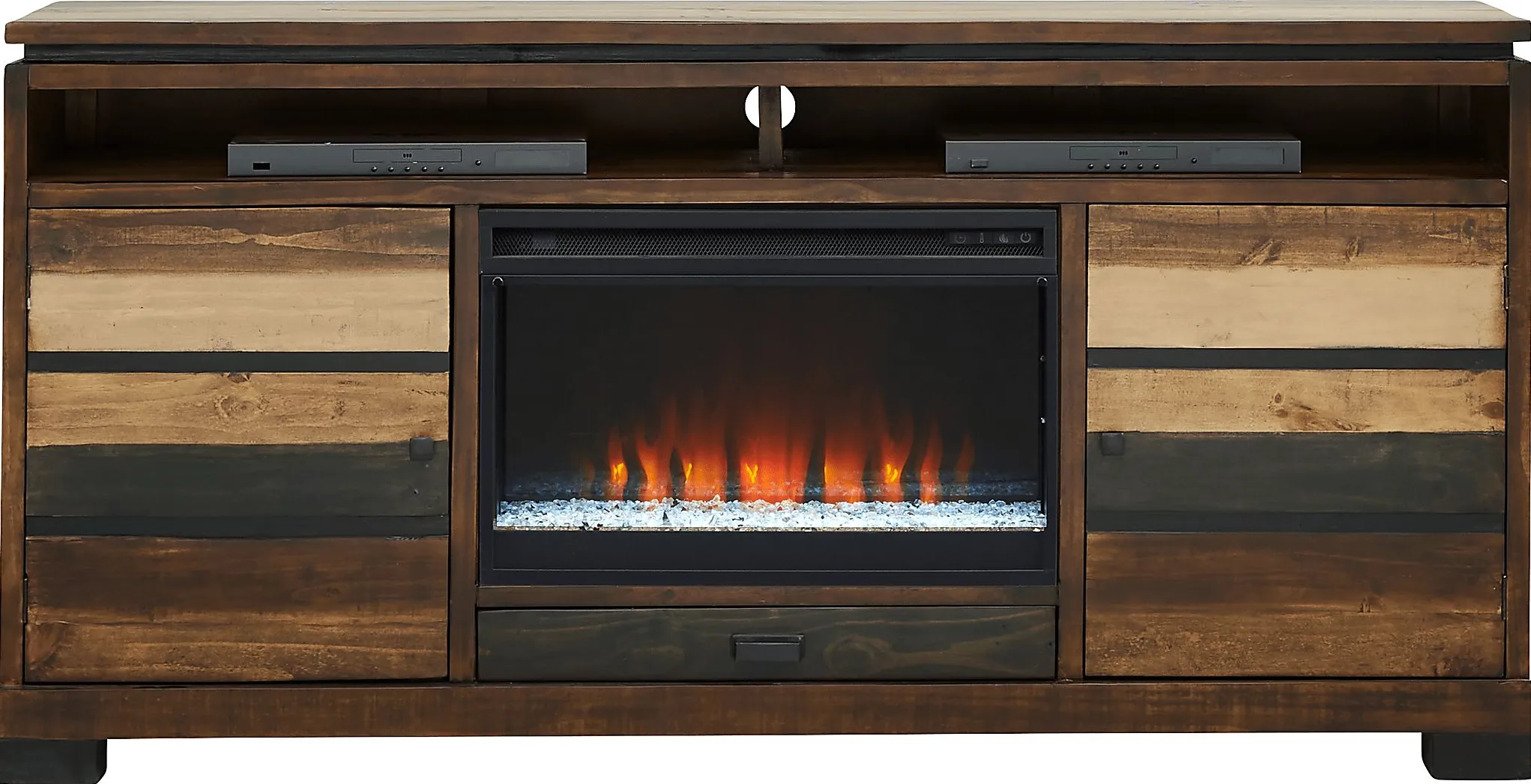 Westover Hills Brown 72 in. Console with Electric Fireplace