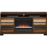 Cindy Crawford Home Westover Hills Brown 72 in. Console with Electric Fireplace