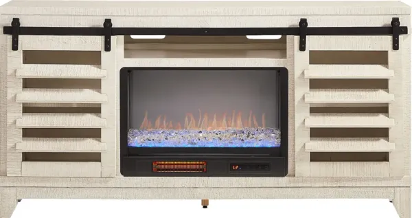 Canoe Creek White 66 in. Console with Electric Fireplace
