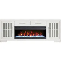 Wyndell Way White 81 in. Console with Electric Fireplace