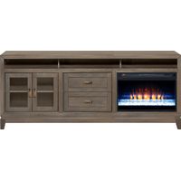 River Terrace Gray 82 in. Console with Electric Fireplace