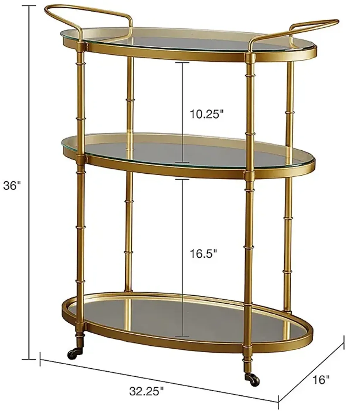 Landrum Gold Bar Cart