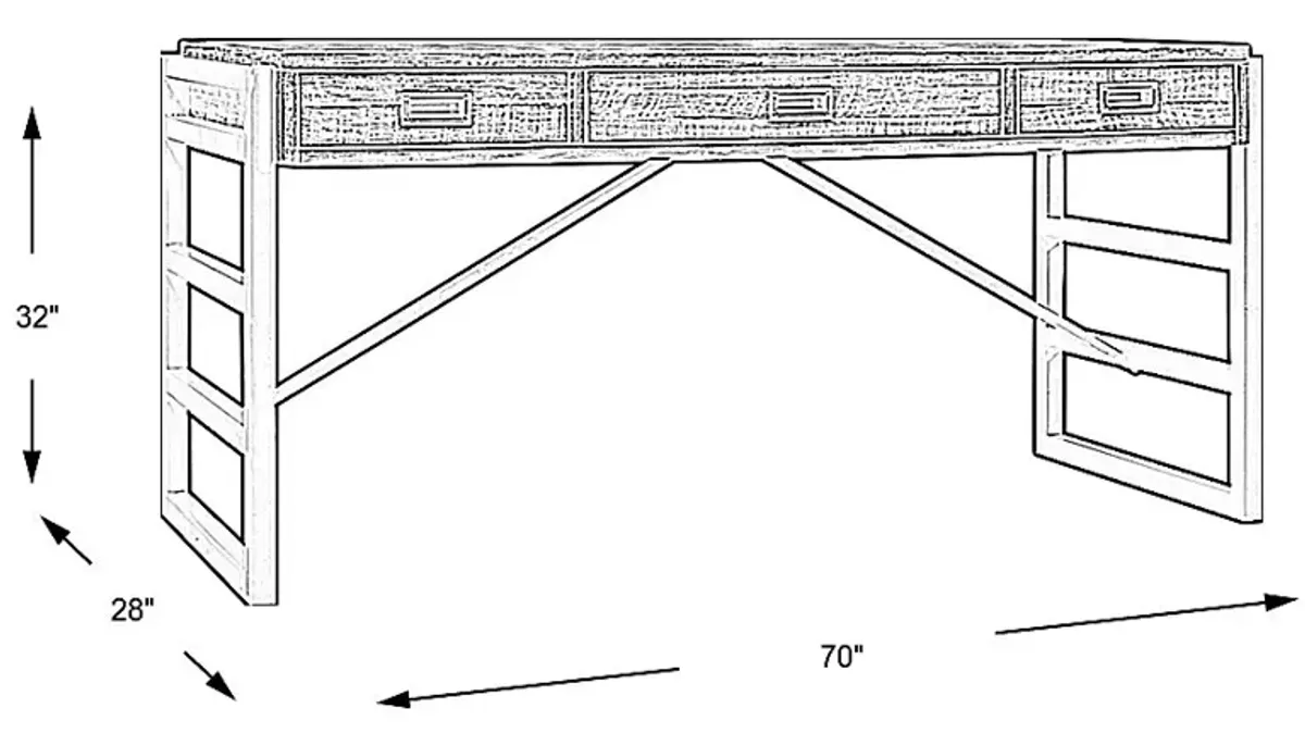 Water Mill Gray Writing Desk