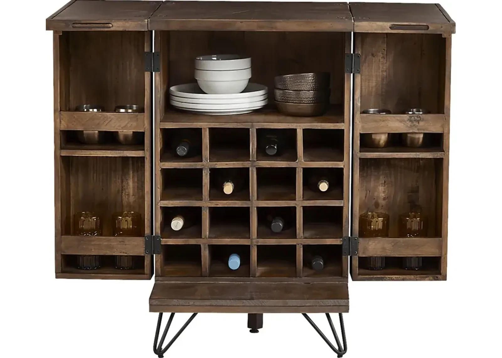 Del Sol Brown Bar Cabinet