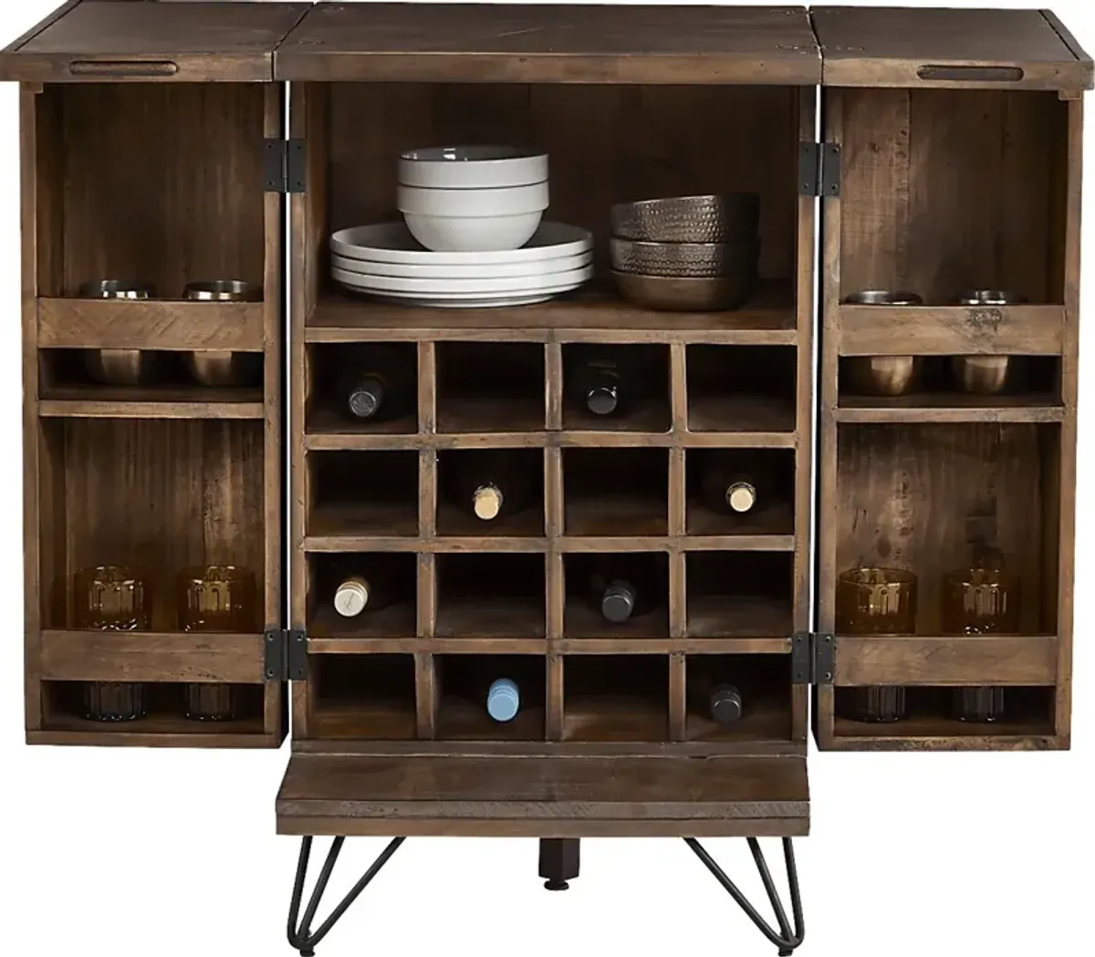 Del Sol Brown Bar Cabinet