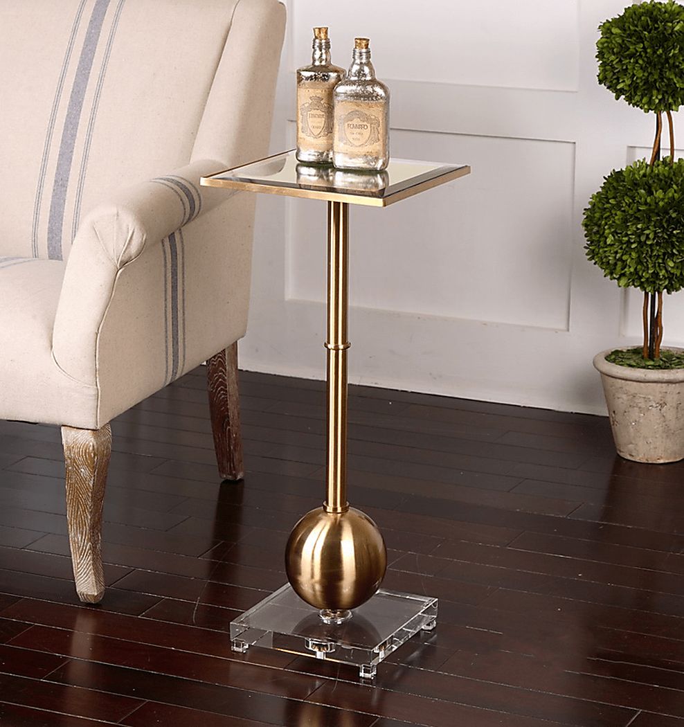Lunaria Brass Accent Table