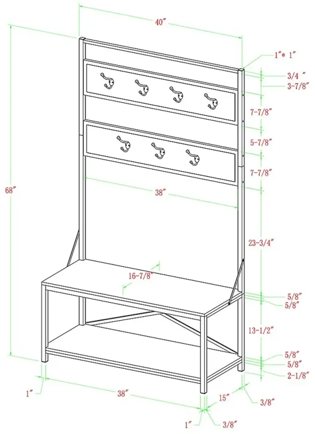 Civray Gray Bench