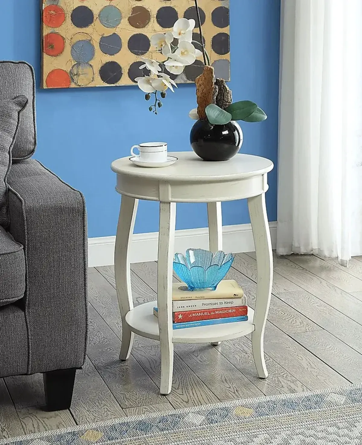 Chloris White Accent Table