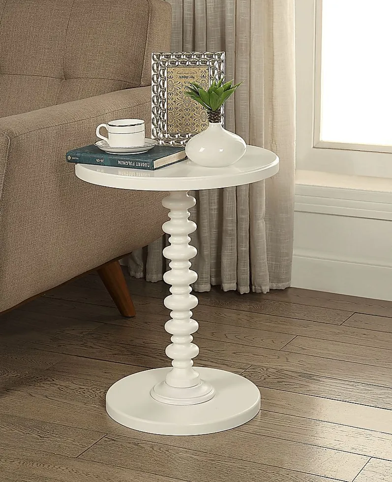 Siran White Accent Table