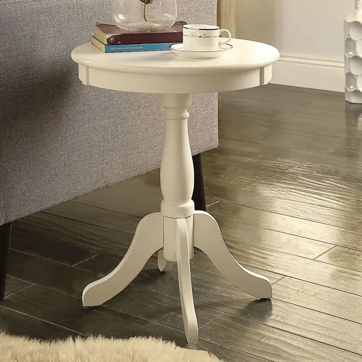 Alger White Accent Table