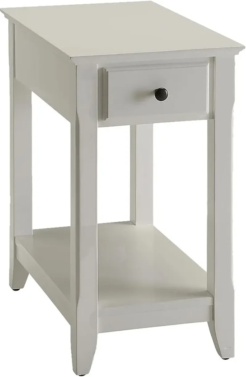 Bertie White Chairside Table