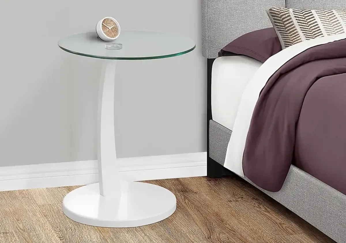 Vultee White Accent Table