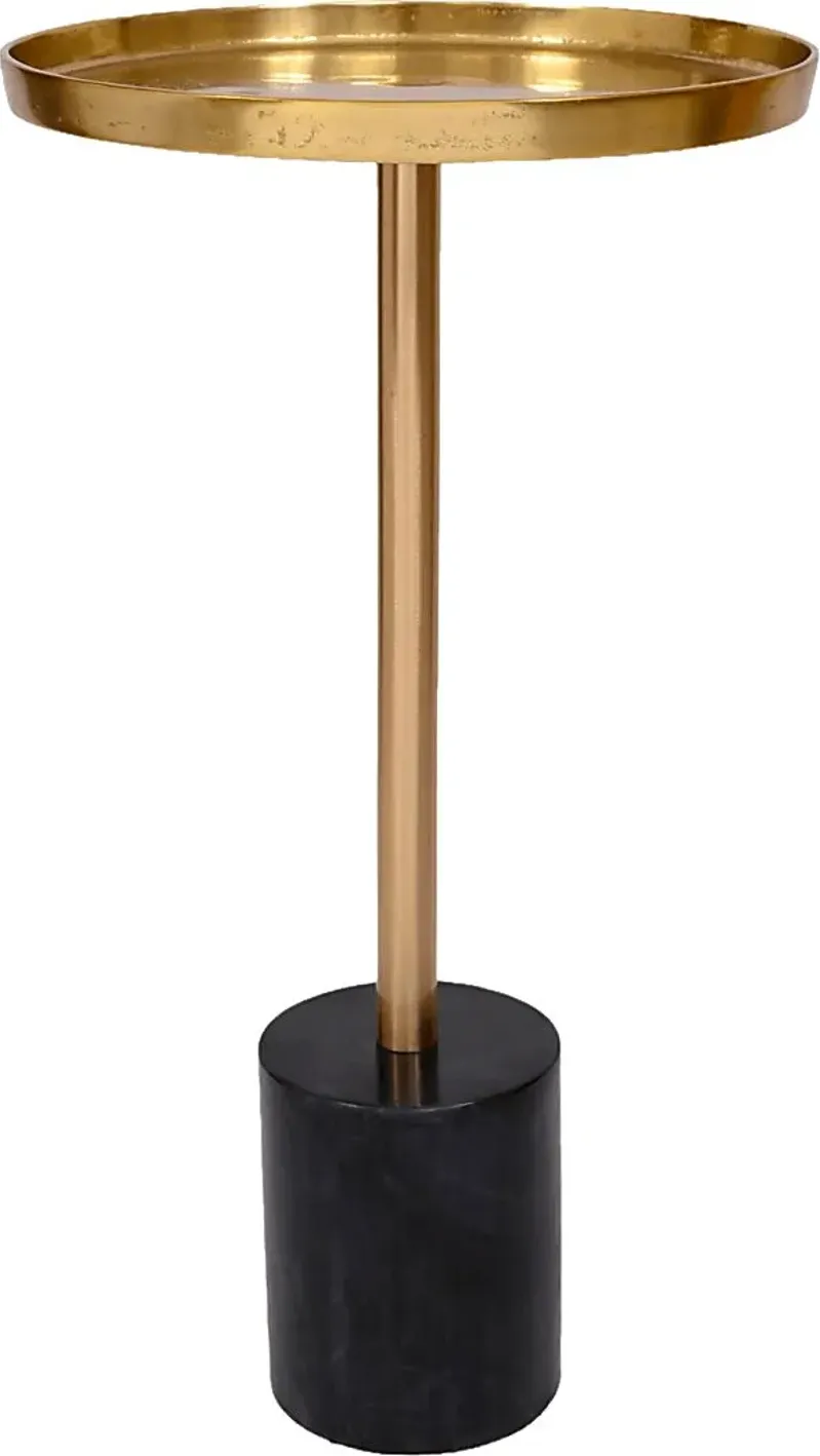 Orelia Gold Accent Table with Black Marble Base
