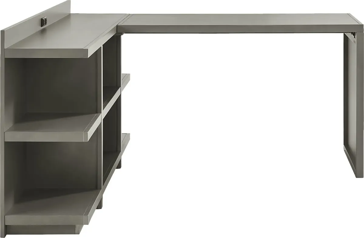 Planefield Gray 2 Pc Desk and Open Credenza