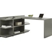 Planefield Gray 2 Pc Desk and Open Credenza