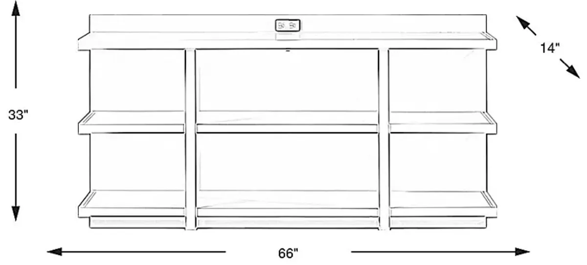 Planefield White Open Credenza