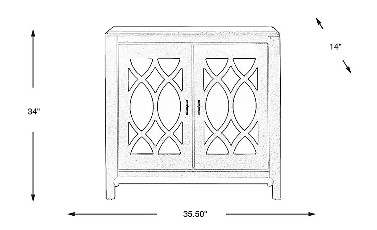 Tameran Blue 2 Door Accent Cabinet