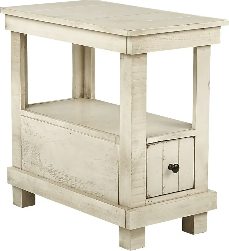 Havenwood White Chairside Table