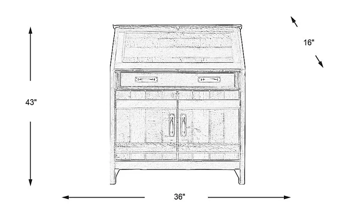 Havenwood White Drop Lid Desk