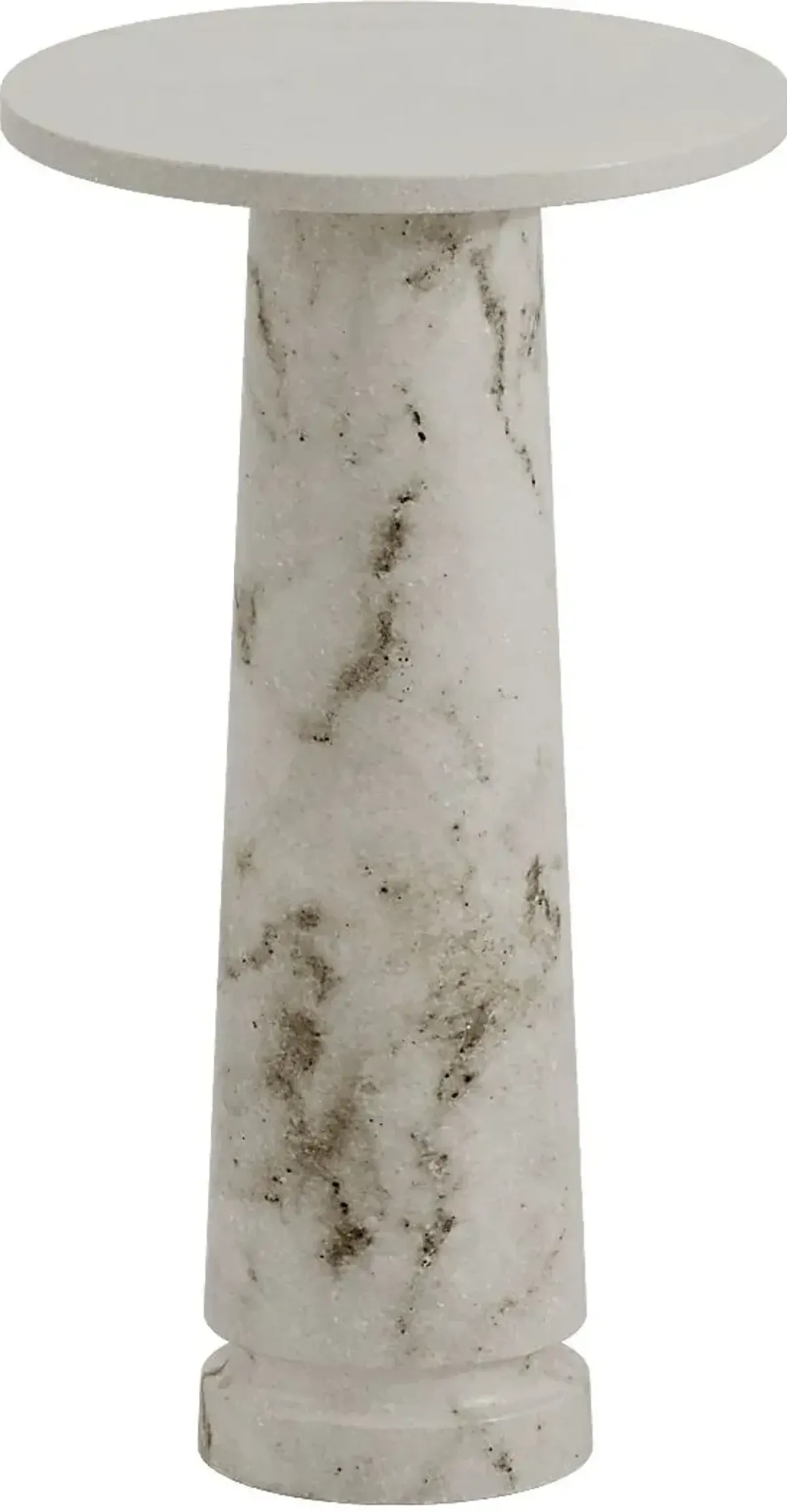 Zareen Off-White Marble Accent Table