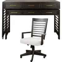 Lynnwood Umber 2 Pc Swivel Desk and Chair Set