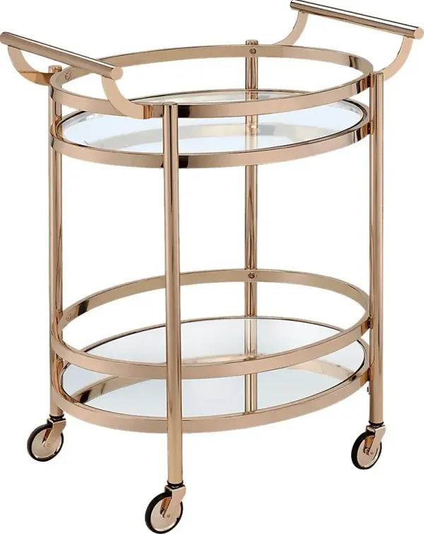 Loreen Rose Gold Bar Cart