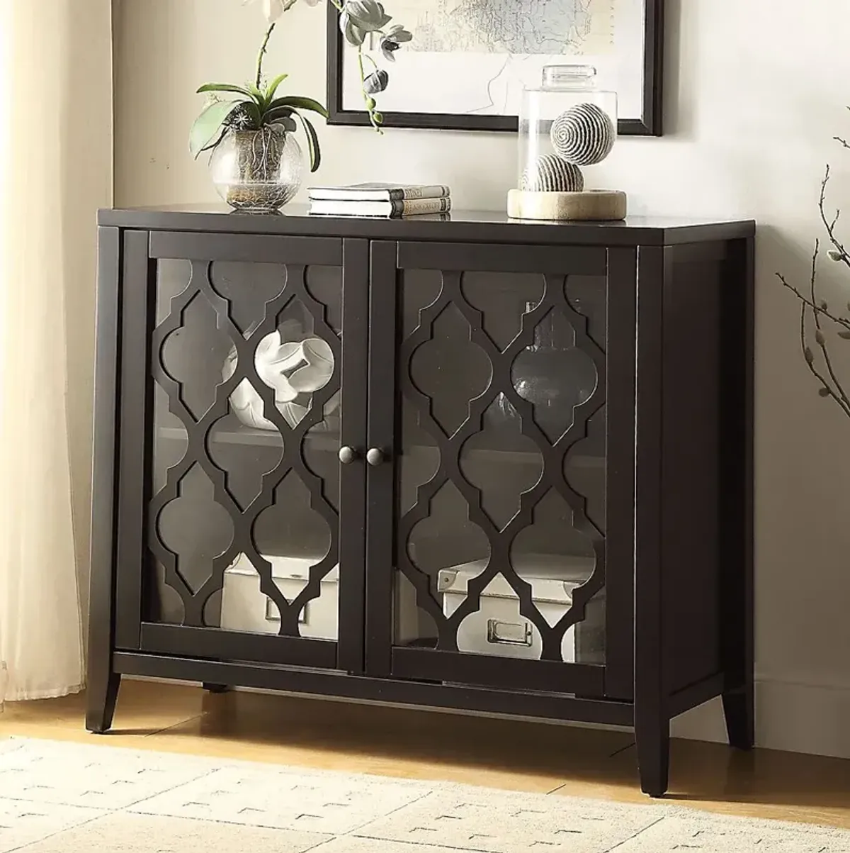 Ceara Black Large Accent Cabinet