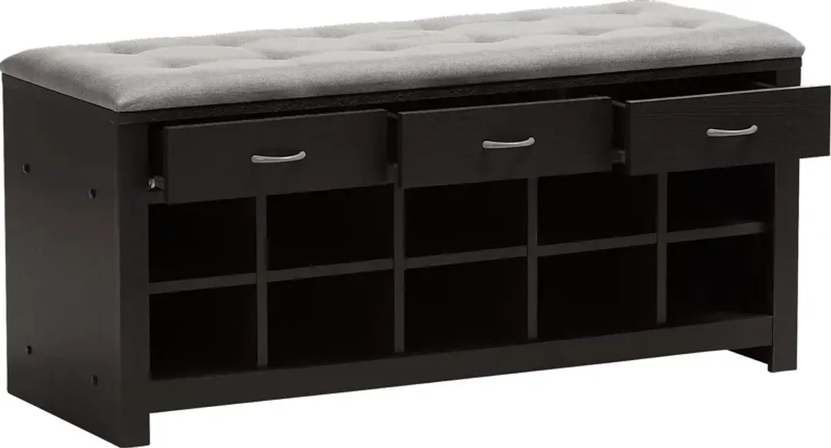 Spinnaker Gray Storage Bench