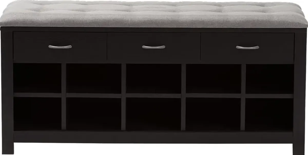 Spinnaker Gray Storage Bench