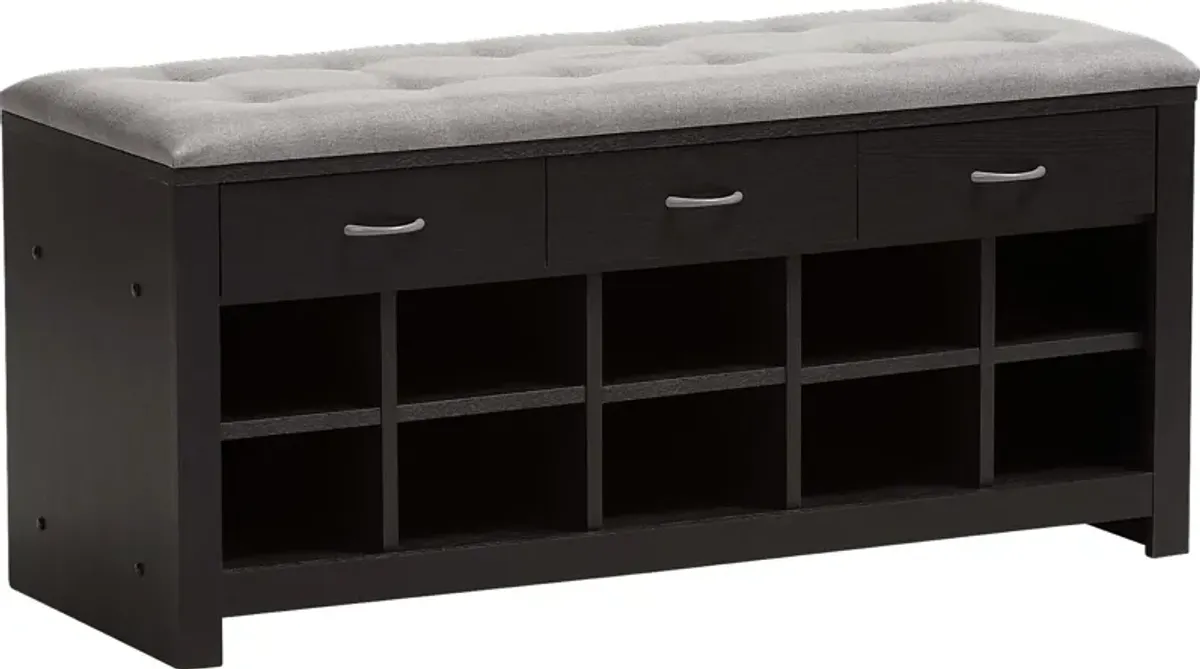 Spinnaker Gray Storage Bench